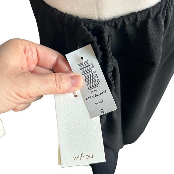 ARITZIA Wilfred Black Draped Sleeve Peasant Style Orly Blouse US S. - Picture 5 of 8